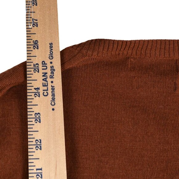 Banana Republic Men's V Neck Extra Fine Cashmere Sweater Rust Orange *W Flaws* L - Picture 5 of 8
